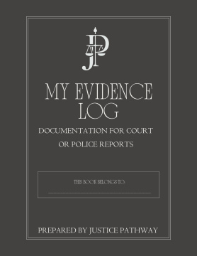 Printable Evidence & Incident Log for Victims and Witnesses | Police Report Workbook